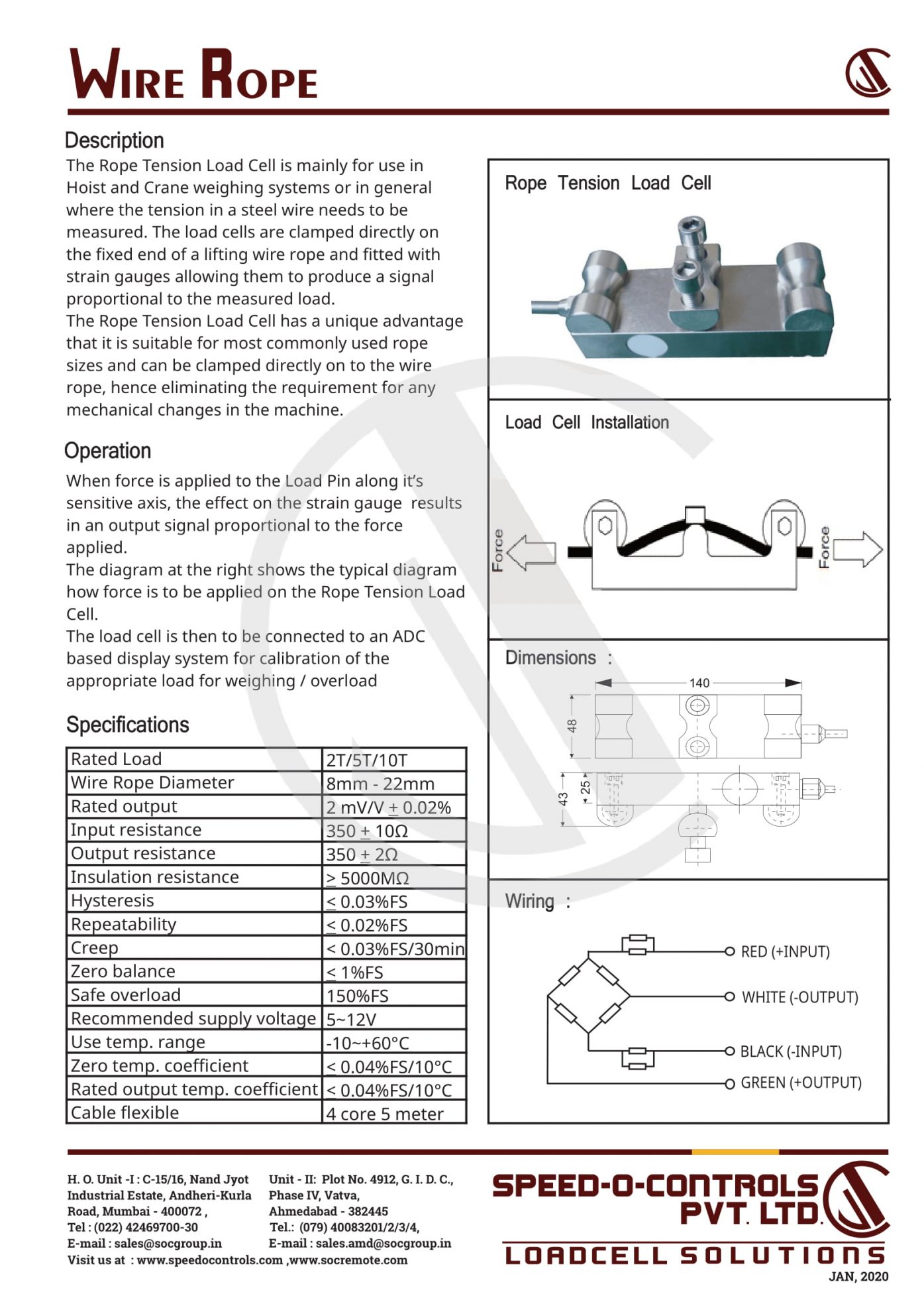 Load Cell Rope Pin Speedocontrols make Load Cell Wire Rope for eot cranes - 2021 Buy now!
