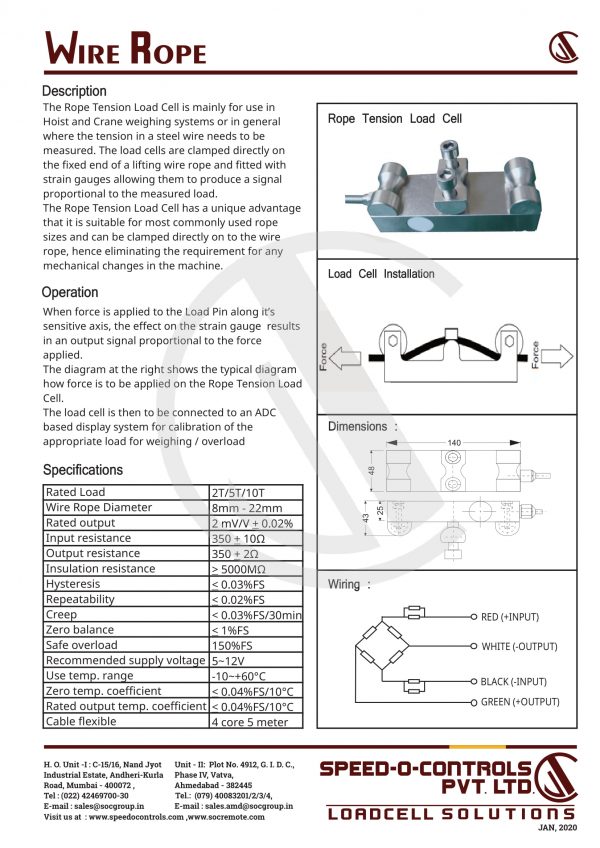 Speedocontrols make Load Cell Wire Rope for eot cranes - 2021 Buy now!