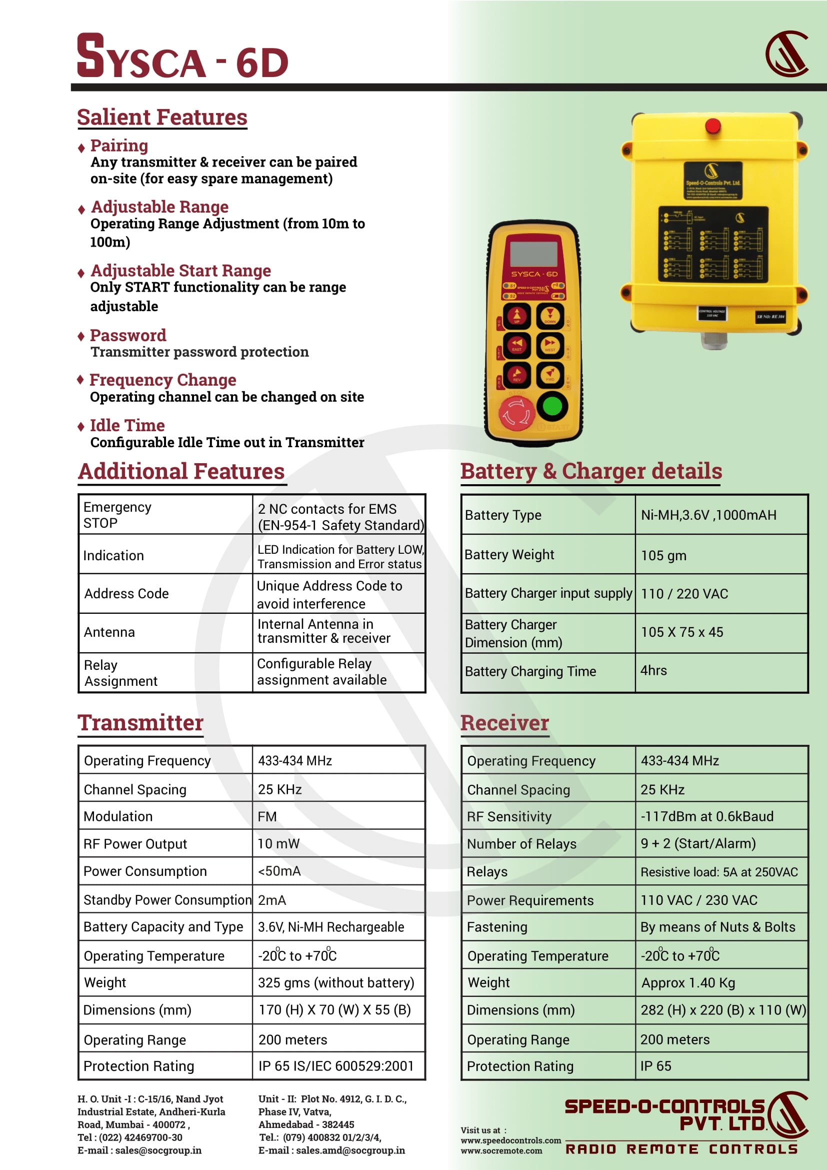 Sysca 6D Radio remote Control System Catalogue